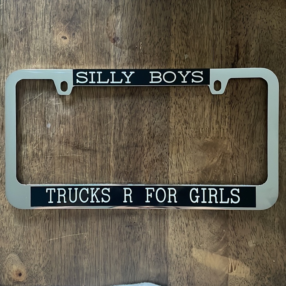 Personalized license plate.